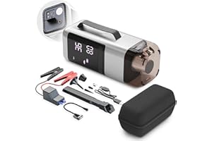 AYN AUTOMOTIVE AYN Multi-Function Cordless 1000A Jump Starter (Up to 6L Gas & 3L Diesel) with 7000PA Vacuum Cleaner, 150 PSI Air Compressor (Inflator & Deflator), Flashlight & SOS Light, Power Bank for Emergency Use