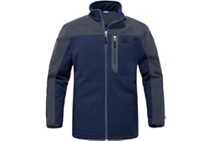 YSENTO Mens Full Zip Micro Fleece Jacket Warm Winter Outdoor Hiking Walking Stand Collar Jacket