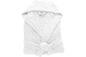 Jasmin Elinor Mens Ladies Unisex Egyptian Cotton Terry Towelling Shawl Collar And Hooded Bathrobe
