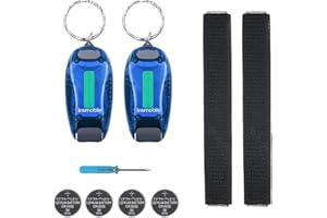 kwmobile 2-częściowy zestaw świateł bezpieczeństwa LED – migające światło klips – bieganie z bateriami bransoletka na rzep – większa widoczność w ciemności – ulepszenie COB