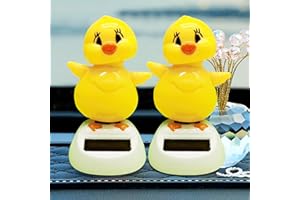 Recitem Lot de 2 figurines solaires mobiles pour voiture - Petits canards et lapins - Figurine solaire - Canards dansants - Statue décorative pour tableau de bord de voiture, maison, bureau (2