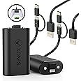 2 Pack - Xbox One Series X & S Play and Charge Kit Rechargeable Battery - Li-Po Lithium Polymer 1200mAh - Internal Micro USB