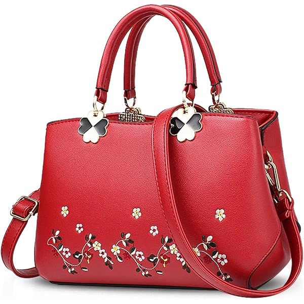Sac à Main Femme NICOLE&DORIS – Bandoulière Réglable, Cuir PU Rose, Motif Fleurs - 9