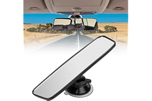 ROJINKADE Rear View Mirror for Driving Test, Rearview Mirror with Suction Cup, Wide Angle Adjustable Driving Instructor Mirror, For Instructor Examiner Learner Driver and Driving Test, 200 x 60mm