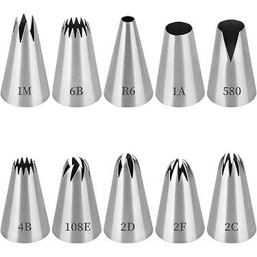 5 Punte Per Sac A Poche In Acciaio Inox - Beccucci Decorativi Per Torte E Cupcake - Foto 9