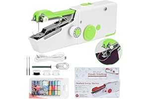 Podazz Hand-Nähmaschine mit USB-Kabel, kleine tragbare Mini-Nähmaschine für Kinder Anfänger Erwachsene Notfall-Nähen Schnellfixierung mit Spule Nadel für Zuhause/Reisen (grün)