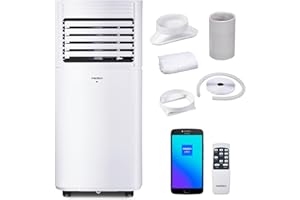 MEDION Smarte Mobile Klimaanlage mit Abluftschlauch P901 (9000 BTU, mobil, inkl. Fensterabdichtung, bis 32m², 3in1,Kühlen Entfeuchten Ventilieren, App- und Sprachsteuerung, Schlafmodus, MD 37732)