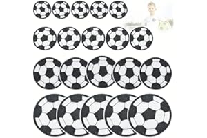 LANSKYLAN 20 Stück Fußball Patches zum Aufbügeln Bestickte Aufnäher Bügelflicken mit Fußballmotiv Bügel Patches Embroidered Iron on Patches Aufbügelflicken Kinder Applikation zum Aufbügeln Hosen Jeans