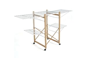 KITCHEN MOVE Séchoir à linge étendoir multifonction 28M USHUAIA Couleur bois grande capacité