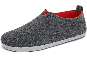 Mishansha Unisex Filzpantoffeln Winter Indoor Hausschuhe Mit Latex Sohlen, Gr.36-47