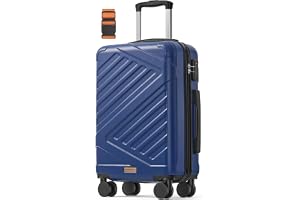 Songmics resväska, hårt skal med TSA-lås, resväska, ABS-trolley, 4 tvillinghjul, handbagage-fodral, M, 55 cm, hamnblå RLP001Q