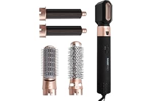 Bauer Professional 5-in-1 Hot Air Styler/Hair Dryer Brush to Curl, Straighten, Volumise, Smooth & Dry / 3 Heat Settings/Multi-Functional Hair Styling Tool 38879