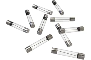 AUPROTEC Fusibile in vetro 6,35 x 32 mm, fusibile fine 5 A – 50 A, fusibile 1/4 x 1 1/4 pollici, selezione: 10 A Ampere, 10 pezzi