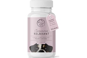 ANNIMALLY Anti Stress Chien Chiens - Comprimés de Bien-Etre calmant pour Chien avec valériane, millepertuis, L-tryptophane - 120 comprimés pour l'Anxiété & pour Le Voyage - complement Alimentaire Chien
