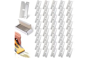 HOCUCHELAND 100 stück Klingen Ceranfeldschaber Ersatzklingen, Sicherheits Ceranfeldschaber Kohlenstoffstahl, 40mm*20mm Universell Ceranfeldschaber Klingen für Ceranfeld Schaber, Herd Schaber