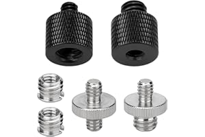 Kigniote Stativ Adapter 1/4 auf 3/8 Zoll Gewindeadapter Stativschraube 3/8 auf 1/4 Zoll Kamera Gewindeadapter 1/4 zu 1/4 Gewinde Stativ Adapter Schrauben für Kamera Mikrofonstativ Lampenstative
