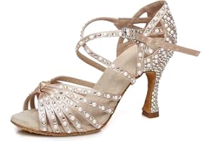 MINITOO Donna Ballo Scarpe con Strass Sposa Matrimoni Serata Sandali con Tacco