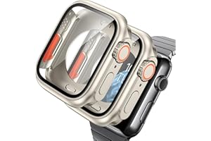 AOKUTDA Twarde etui zaprojektowane dla Apple Watch serii 6/5/4/SE 44 mm (wygląda jak Ultra i Ultra2) z wbudowaną osłoną ekranu ze szkła hartowanego 9H 44 mm + tylna rama + korona, światło gwiazd