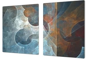 CONCEPT CRYSTAL MOLTO GRANDE asse da cucina in VETRO temperato – Enorme Tagliere - Pezzo Unico (80x52cm) o Due Pezzi (40x52cm ognuno) Serie astratta DD14