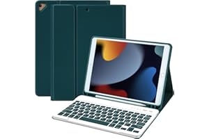 HOTLIFE Custodia Tastiera per iPad 10.2 9a Gen 2021/8a Gen 2020/7a Generazione 2019/iPad Pro 10.5/iPad Air 3, Magnetica Cover con Staccabile Bluetooth Wireless Layout Italiana Tastiera(Emeralds)