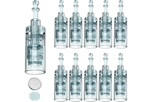 LAZZYBEAUTY Agujas de Nano-R para Dr.pen Ultima M8, Microagujas de Repuesto Original de Dr Pen Microneedling Modelo M8, Micropunción Desechables Auténticos de Microneedle Pen (Nano-R, 10 Pcs)