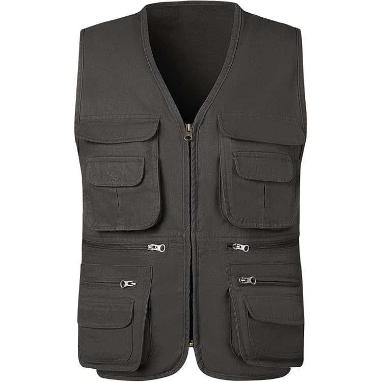 KTWOLEN Anglerweste Herren - Multifunktionsweste Mit 16 Taschen