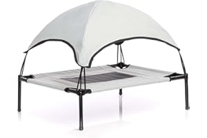 WilTec Portable Outdoor Relax Pet Bed Canopy Dog Bed XL Grey