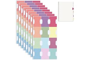 Mozeat Lens Paquet de 96 onglets d'index adhésifs, onglets de notes autocollantes, onglets mensuels pastel, autocollants, onglets d'index colorés, marqueurs adhésifs, papier coloré pour la classificat