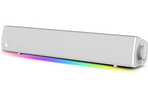 CREATIVE Soundbar compatta da gaming Sound Blaster GS3 (Bianca) con RGB e tecnologia SuperWide, alimentata tramite USB, Bluetooth 5.4, porta di uscita cuffie