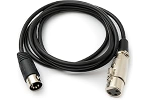 System-S Audio Kabel 150 cm XLR 3 polig Buchse zu DIN 5 polig Stecker Adapter in Schwarz