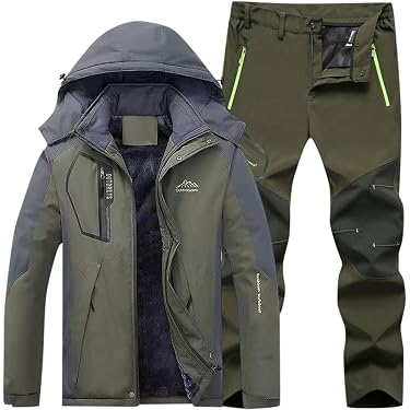 Tuta Da Sci Da Uomo Impermeabile E Antivento | Giacca + Pantaloni, Calda E Foderata Per Snowboard