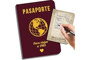 EQUIK PRODUCTS Tarjeta cumpleaños 40 años | Tarjeta 40 años | Libro de firmas 1985 | Pasaporte a 1985 para hombre y mujer