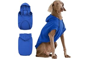 IECOii Dog Pullover Sweatshirt,Warm Dog Jumper Large Size Dogs,Handsome Large DogClothes Soft Dogs Sweatshirt With Hood,Hooded Jumper forDogs Boy Girl Pitbull Labrador,Blue,2XL(No Fleece Lined)