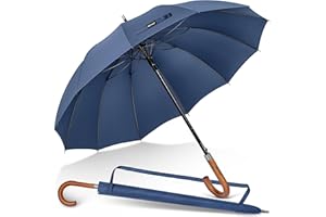 KEYHOT Groß Regenschirm Stockschirm - XL Samsonite Umbrella Sturmfest -Schirm Automatik Auf Automatik Regenschirme Mit Echtholzgriff