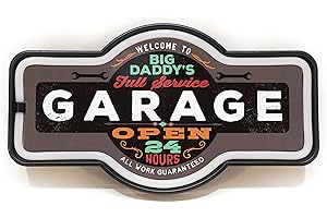 Carteles Luminosos Decorativos de Estilo Vintage Industrial con Luces de Neón para una excelente iluminación de espacios abiertos y cerrados (Garage) - DHG