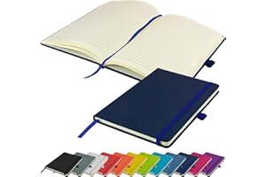 SAVVY BEE A5 Notebook Writing Pad New Lined Hardback Journal Notepad Notes Diary Pad (Navy)