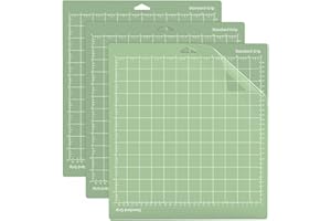 SUSNUAN Cutting Mat for Cricut, Standardgrip, 3 Pcs Plotter Mat, Adhesive Sticky Vinyl Cutting Mats for Cricut Maker 3 Explore Air 3/Air 2/ Maker Accessories(Green,12"x12")