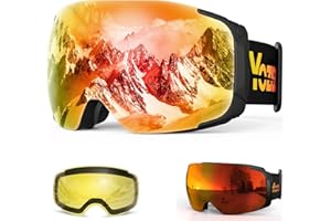 YOZISS Snowmobile Ski Goggles Women Men Youth，OTG Snowboarding Goggles, Anti-fog Snow Goggles UV400 Magnetic Interchangeable Lenses for Skiing Snowboarding Snowmobile