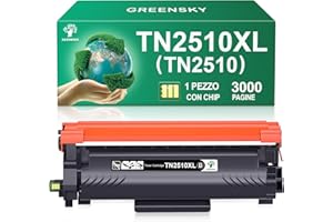GREENSKY TN2510 TN2510XL Toner TN 2510XL TN-2510 XL Compatibile con Brother HL-L2400DWE HL-L2400DW HL-L2445DW DCP-L2627DWE MFC-L2800DW DCP-L2660DW DCP-L2665DW MFC-L2827DWXL MFC-L2860DWE (1 Nero)