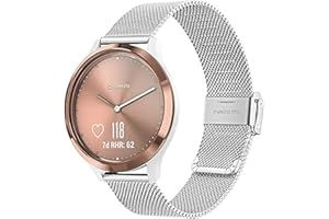 TRUMiRR Pasek wymienny do Garmin Venu Sq 2 Music, Vivomove Trend/ Vivomove Sport, Vivomove HR Sport, pasek do zegarka, 20 mm bransoleta mesh ze stali nierdzewnej, szybkozłączka do Garmin Vivomove HR