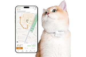 Pawfit Lite für Katzen 4G GPS-Tracker | Ultrakompakt <18g | Echtzeit-Tracking & Aktivität | Standortverlauf | Sicherheits-Halsband inkl. | Weiß