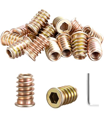 Pack de 30 inserts filetés pour vis à bois M8*15mm - écrous à