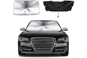 heigudan Front Window Car Windshield Sun Shade 51"X30" Folding Sun shade Insulated Car Sun shade Reflects Sun's UV Light Easy to Use and Store Fits Most Vehicles Car Sun Shade Black (small)