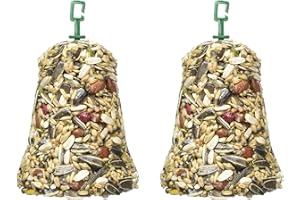 LEEWAY WOODWORK JOHNSONS PARROT BUMPER BELL 150G - 1 TO 8 - CAGE TREAT SUNFLOWER SEEDS CLIP (X2)
