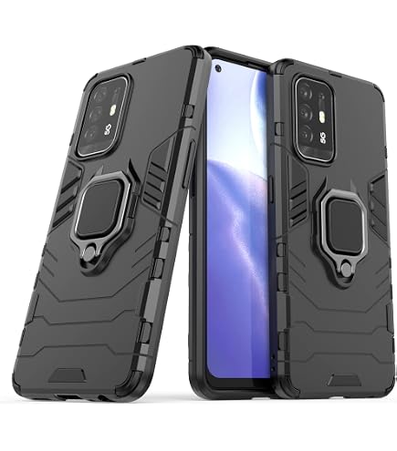 SEEKO Cover Per Oppo Reno 6 5G (Reno6 5G): Custodia Militare Antiurto Con Anello E Kickstand, TPU + PC, Rossa - 4