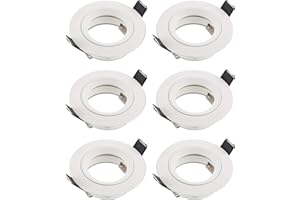 SEBSON Spot Encastrable avec Douille GU10 - Spot Plafond Trou de Montage ø65mm (min. 60mm, max. 70mm) - Plafonnier Encastré Ø80x24mm - Lot de 6