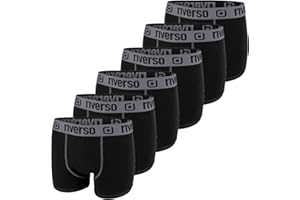 riverso RIVJonny bokserki męskie, zestaw 6 sztuk, basic, bielizna w stylu retro, bawełna, czarne, szare, niebieskie, białe, zielone, czerwone, pomarańczowe, żółte, S, M, L, XL, XXL, 3XL, 4XL 5XL, Farbmix