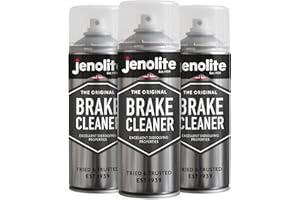 JENOLITE ENOLITE Detergente spray per freni, 400 ml, detergente per freni resistente, pulisce i freni senza smontaggio, riduce il rumore dei freni e migliora le prestazioni dei freni (confezione da 3)