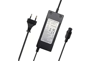 Abakoo Chargeur lithium 48 V, adaptateur secteur 54,6 V 2 A, pour batterie de scooter électrique 13S avec fiche à 3 broches/3 Prong