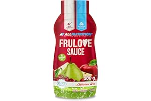 ‎ALLNUTRITION ALLNUTRITION Zuckerfreier Fruchtsirup - Frulove Sauce Pear & Cherry & Apple - Süße Soße - 80% Fruchtpüree-Sirup - Eiscreme-Topping - Dessertsoße Pfannkuchen Waffeln 500g